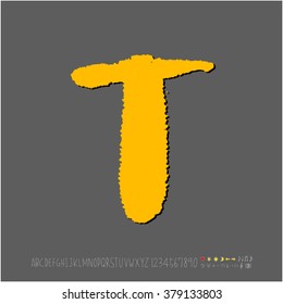 Hand drawn alphabet & number - vector