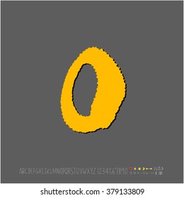 Hand drawn alphabet & number - vector