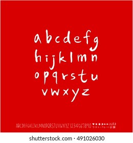 Hand drawn alphabet & number - vector