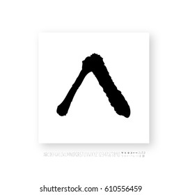 Hand drawn alphabet & number - vector