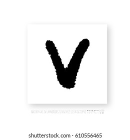 Hand drawn alphabet & number - vector