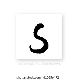 Hand drawn alphabet & number - vector