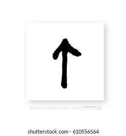 Hand drawn alphabet & number - vector