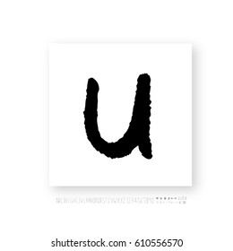 Hand drawn alphabet & number - vector