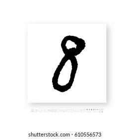 Hand drawn alphabet & number - vector