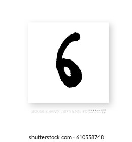 Hand drawn alphabet & number - vector