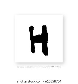 Hand drawn alphabet & number - vector