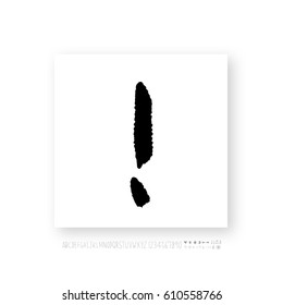 Hand drawn alphabet & number - vector