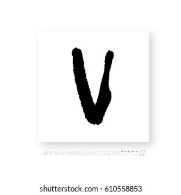 Hand drawn alphabet & number - vector