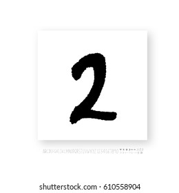 Hand drawn alphabet & number - vector