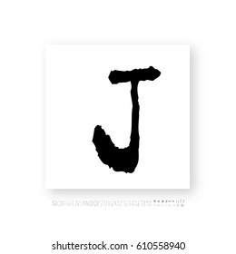 Hand drawn alphabet & number - vector