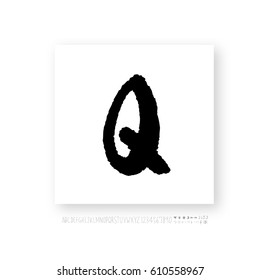 Hand drawn alphabet & number - vector