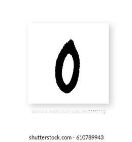 Hand drawn alphabet & number - vector