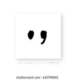 Hand drawn alphabet & number - vector