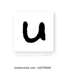 Hand drawn alphabet & number - vector
