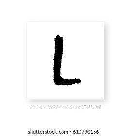 Hand drawn alphabet & number - vector