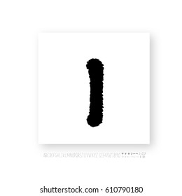Hand drawn alphabet & number - vector
