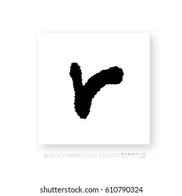Hand drawn alphabet & number - vector