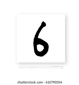 Hand drawn alphabet & number - vector