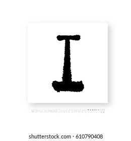 Hand drawn alphabet & number - vector