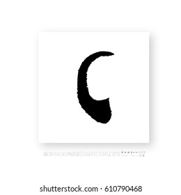 Hand drawn alphabet & number - vector