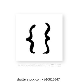 Hand drawn alphabet & number - vector