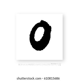 Hand drawn alphabet & number - vector