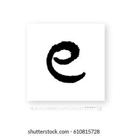 Hand drawn alphabet & number - vector