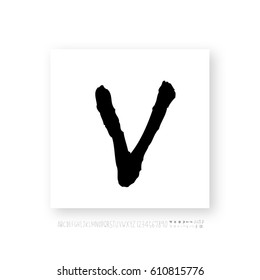 Hand drawn alphabet & number - vector