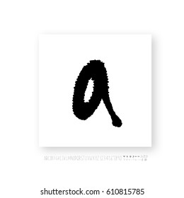 Hand drawn alphabet & number - vector