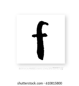 Hand drawn alphabet & number - vector
