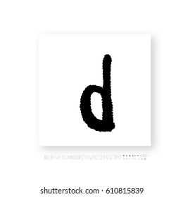 Hand drawn alphabet & number - vector