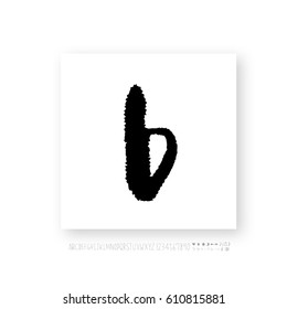 Hand drawn alphabet & number - vector