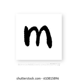 Hand drawn alphabet & number - vector