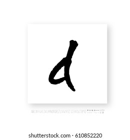 Hand drawn alphabet & number - vector