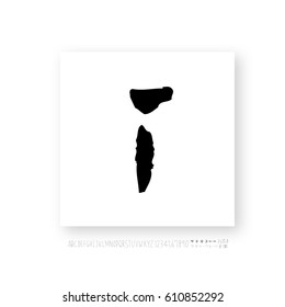 Hand drawn alphabet & number - vector