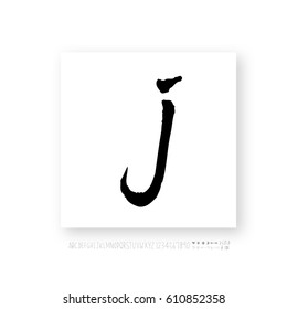 Hand drawn alphabet & number - vector