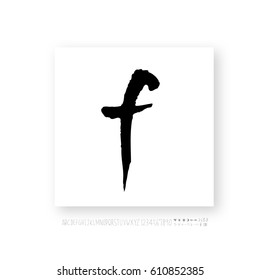 Hand drawn alphabet & number - vector