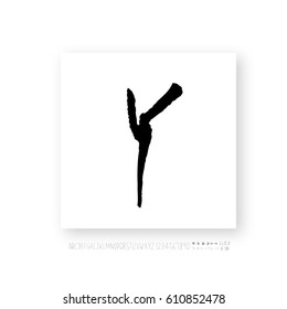 Hand drawn alphabet & number - vector