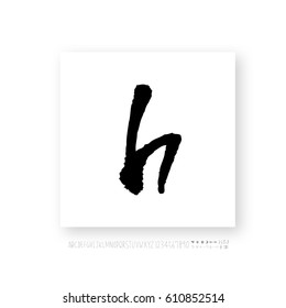 Hand drawn alphabet & number - vector