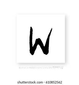 Hand drawn alphabet & number - vector