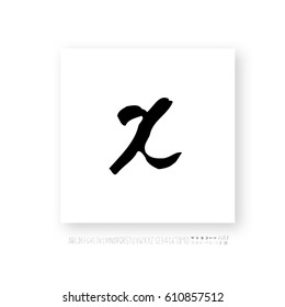 Hand drawn alphabet & number - vector