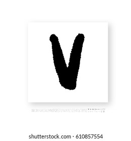 Hand drawn alphabet & number - vector