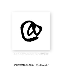 Hand drawn alphabet & number - vector