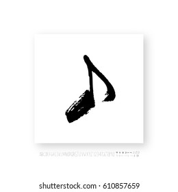 Hand drawn alphabet & number - vector