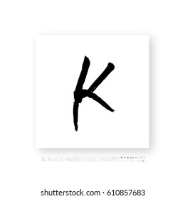 Hand drawn alphabet & number - vector