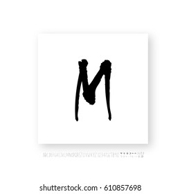Hand drawn alphabet & number - vector