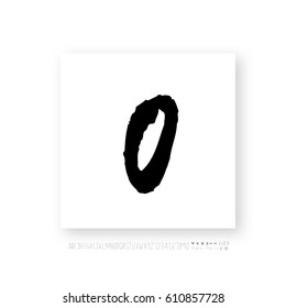 Hand drawn alphabet & number - vector