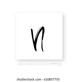 Hand drawn alphabet & number - vector