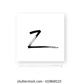 Hand drawn alphabet & number - vector